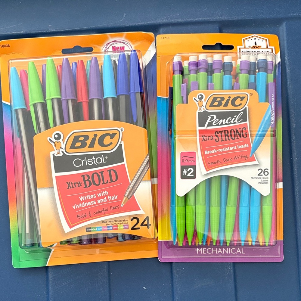 BIC Xtra-Bold and Xtra-Strong Pens and Pencils Set - Multicolor